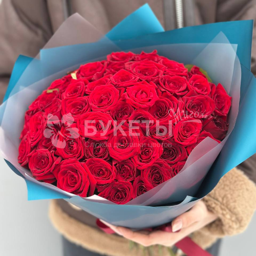 Букет из 51 ароматной красной розы "Ред"