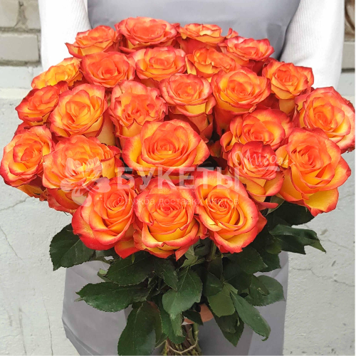 Букет из роз "Хай анд Флейм"