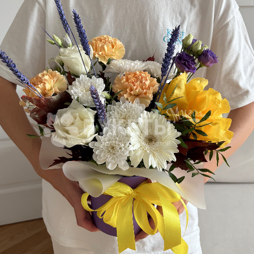 Коробка с цветами "Листопад успехов"