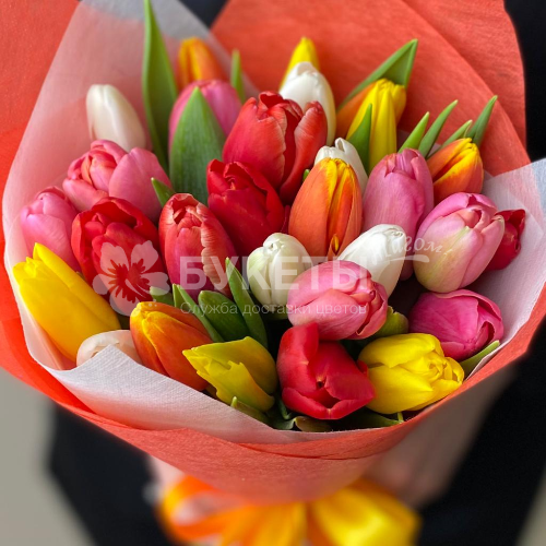 Букет из 29 тюльпанов микс