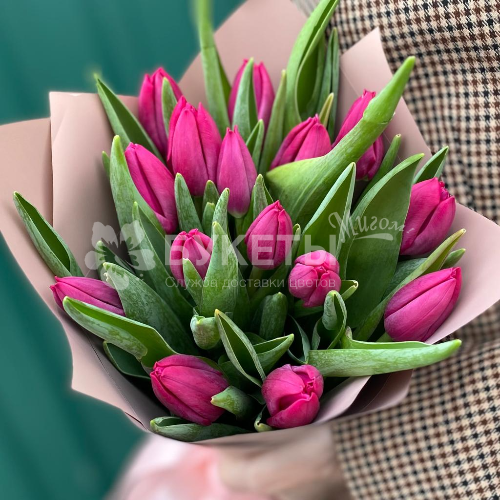 Букет из 15 розовых тюльпанов