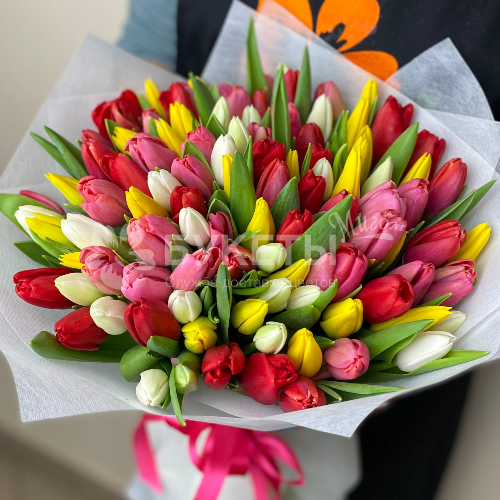 Букет из 101 тюльпана микс