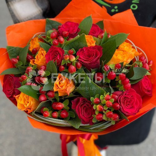 Букет роз «Лучи заката»