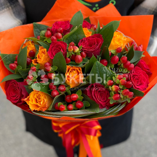 Букет роз «Лучи заката»