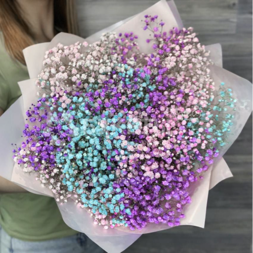 Букет из крашеных гипсофил