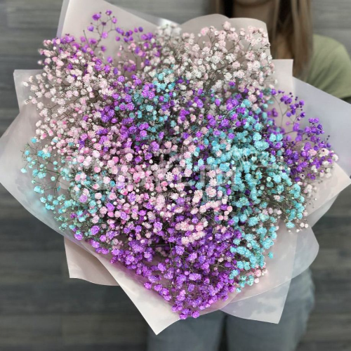 Букет из крашеных гипсофил