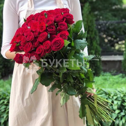 Букет из 51 красной высокой розы VIP